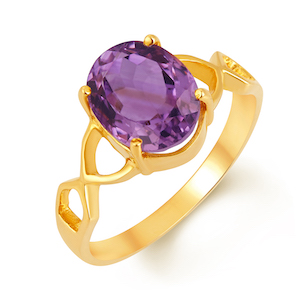 Amethyst gold ring