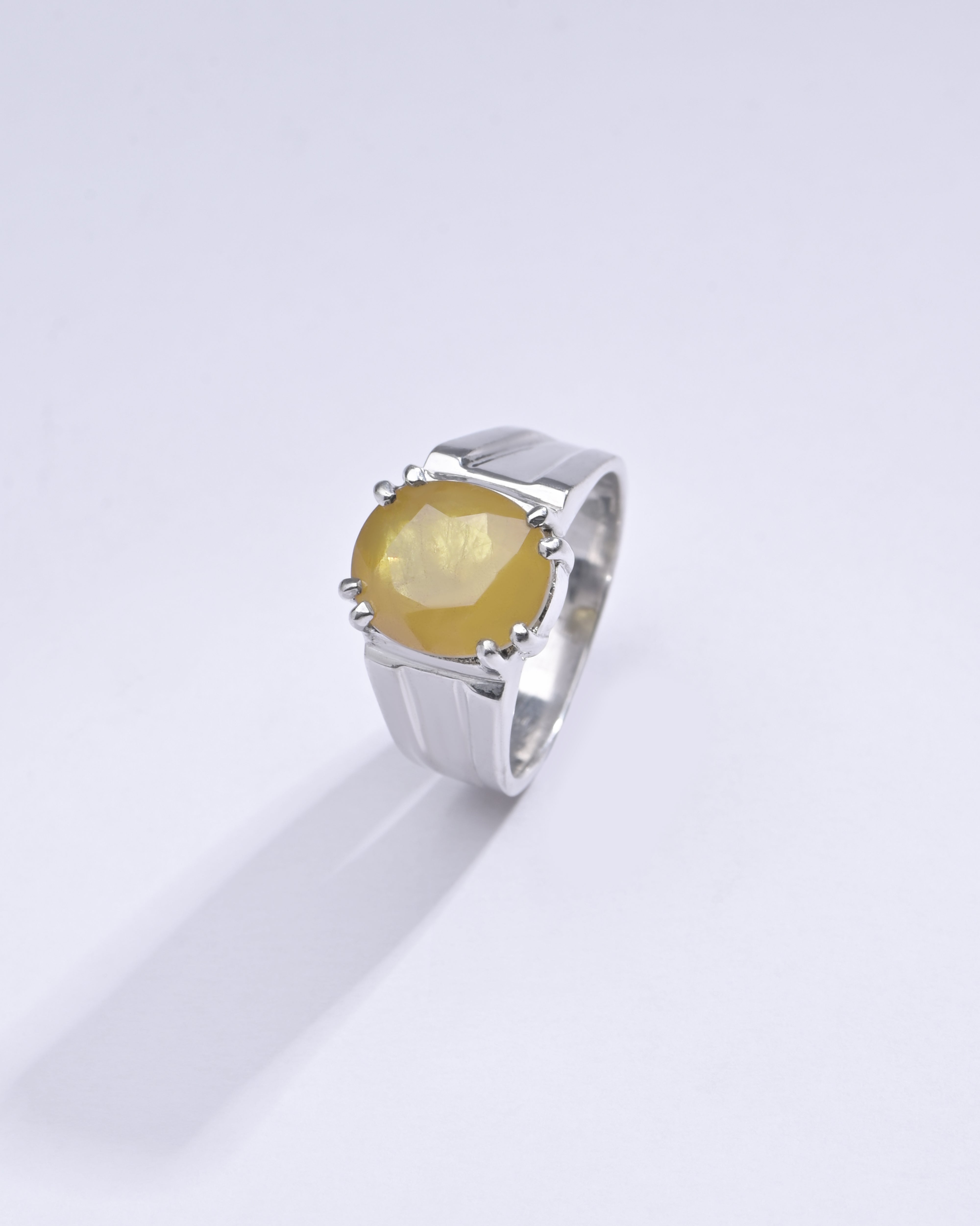 Myra Gems yellow sapphire ring in 925 sterling silver