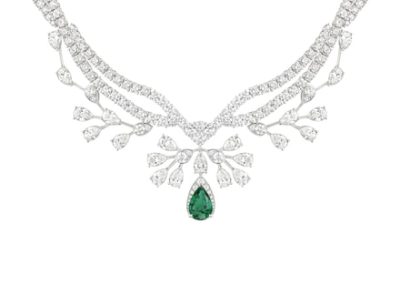 Emerald and Diamond Necklace Kundali Jewels