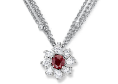 Ruby and Diamond Pendant set Narenkumar Jewellers Kandivali